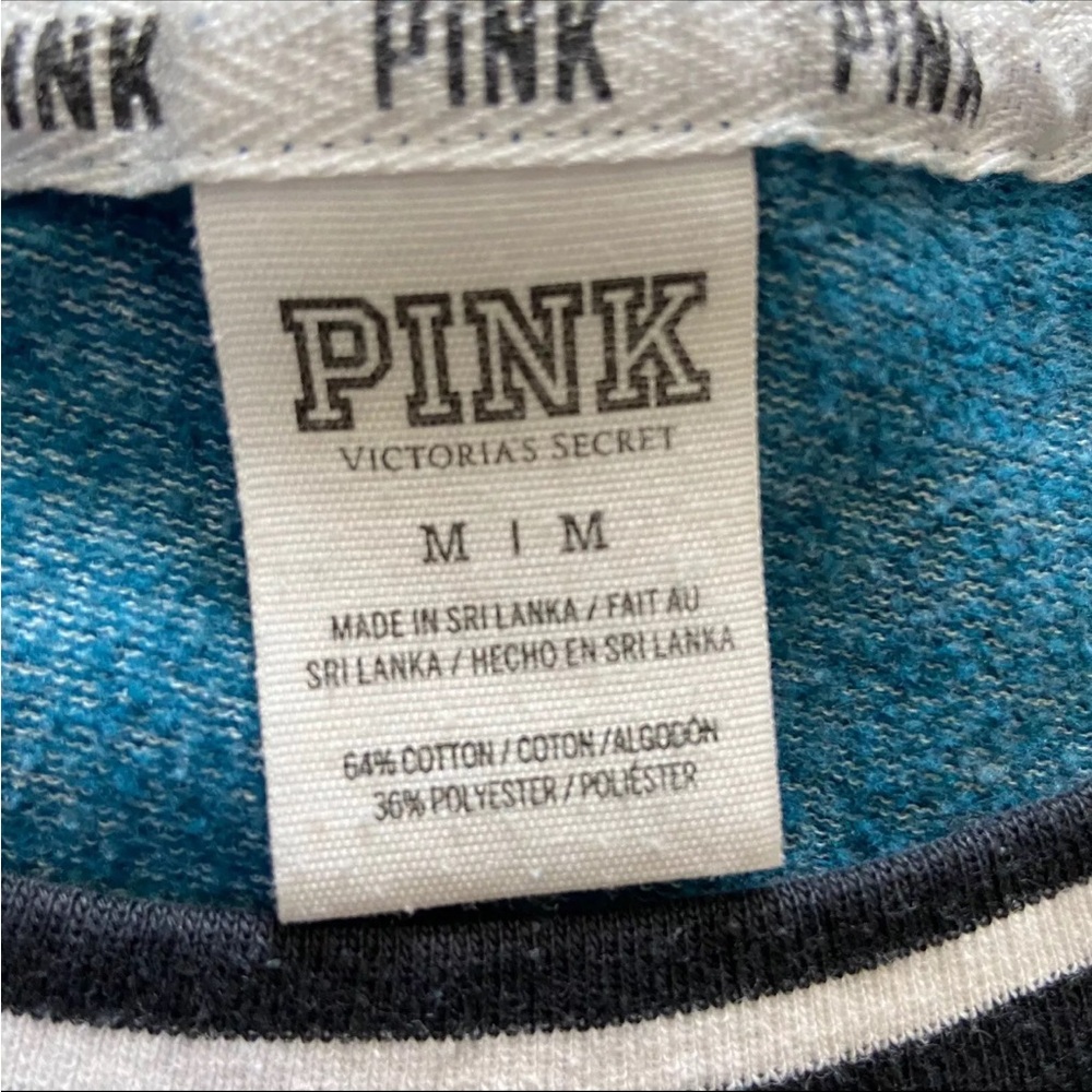 VS PINK Varsity Crew Teal Marl Jersey Pullover Sweater Spirit Jersey